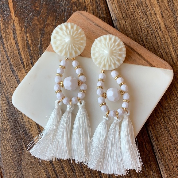 kelzposh Jewelry - White Statement Earrings